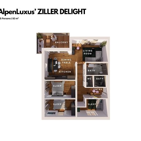 Ziller Delight - Balcony & Car Park By Alpenluxus Appartements Fügen Buitenkant foto